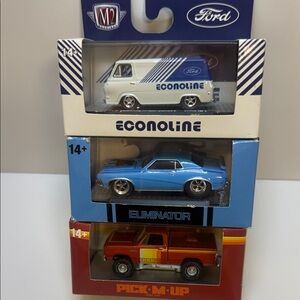 (3 units)Ford Toy Car Set - White, Blue, and Red